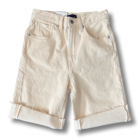 Levi's® Made & Crafted® COLUMN WOMEN'S SHORTS Soleil White Pinstripe - Picture 6 of 15